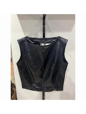 VERSACE JEANS COUTURE - Faux Leather Top, Size S